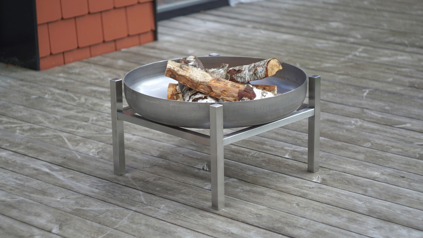 CRATE solid bålpanne, helt rustfritt, størrelse M