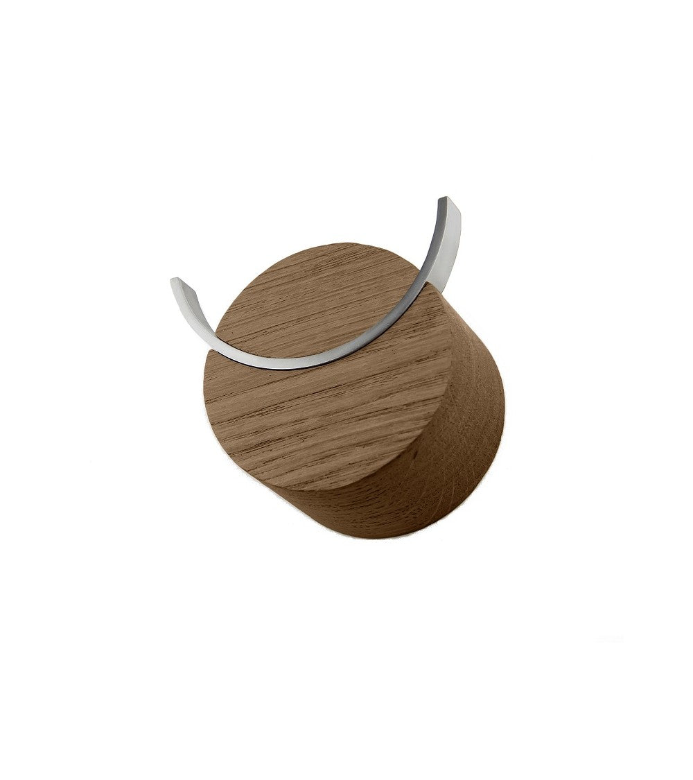 HJORT hook walnut-coloured oak, stainless steel (Size M)