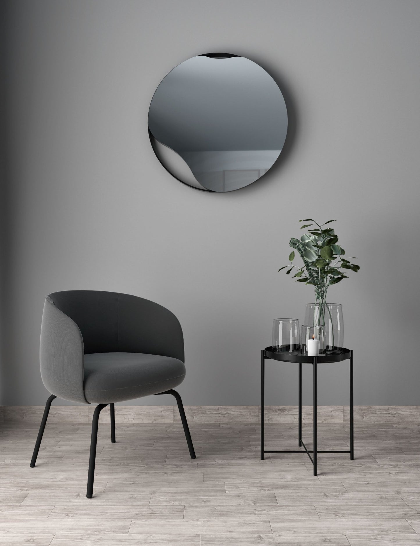 VANNPYTT veggspeil 50 cm (svart)