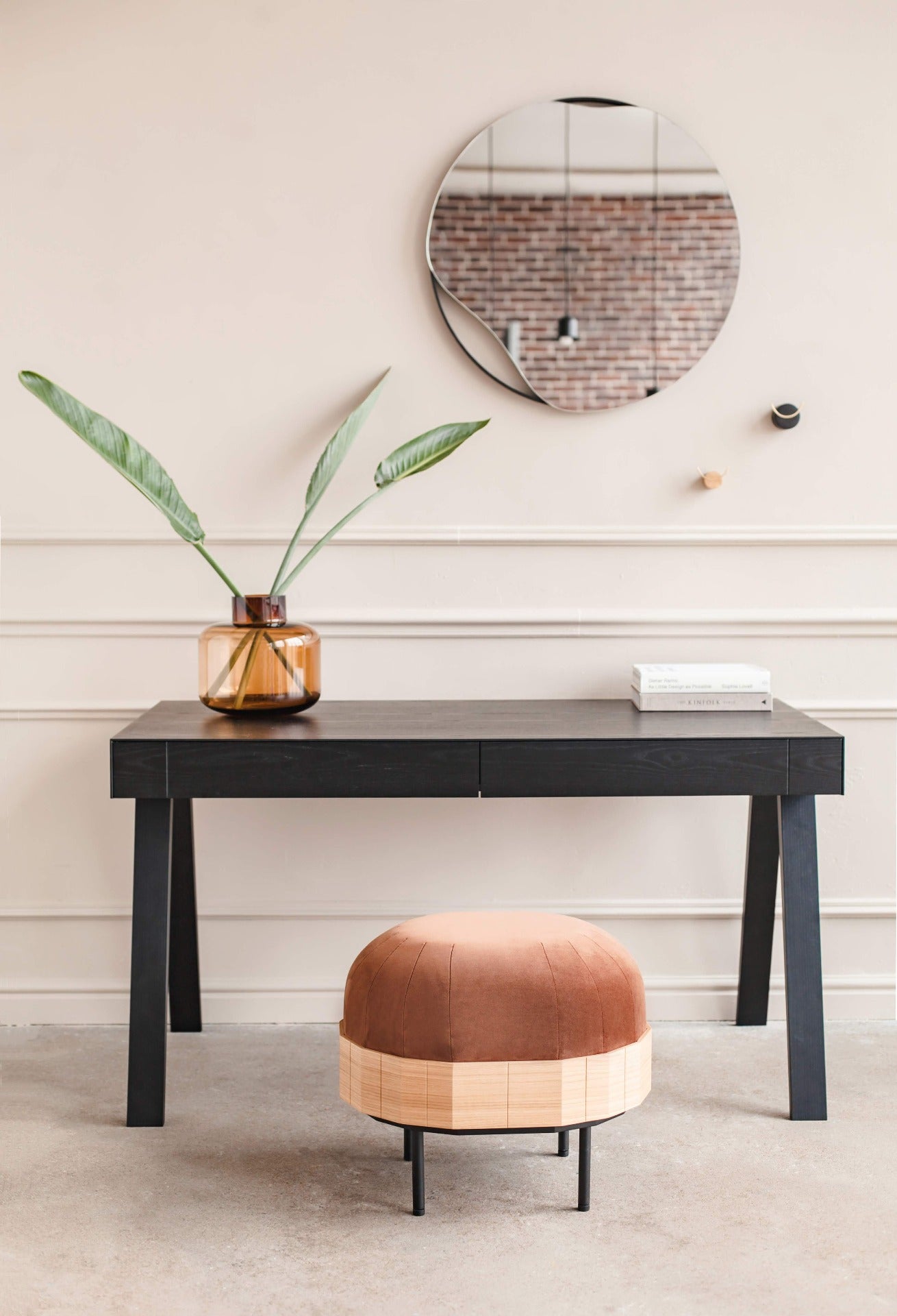 VANNPYTT veggspeil 50 cm (svart)