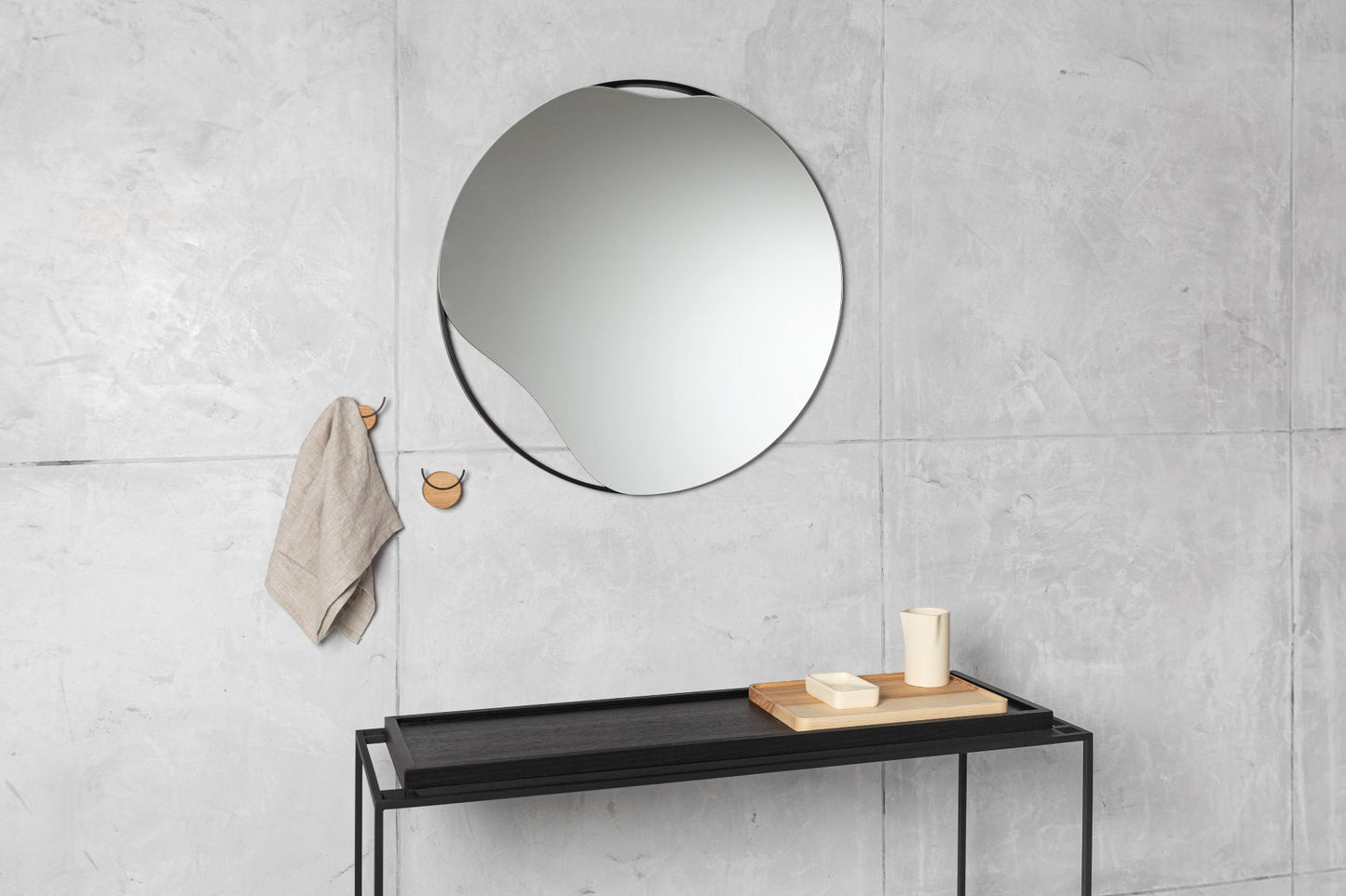 VANNPYTT veggspeil 50 cm (svart)