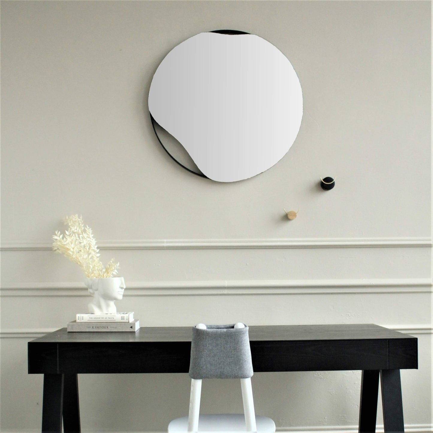 VANNPYTT veggspeil 50 cm (svart)