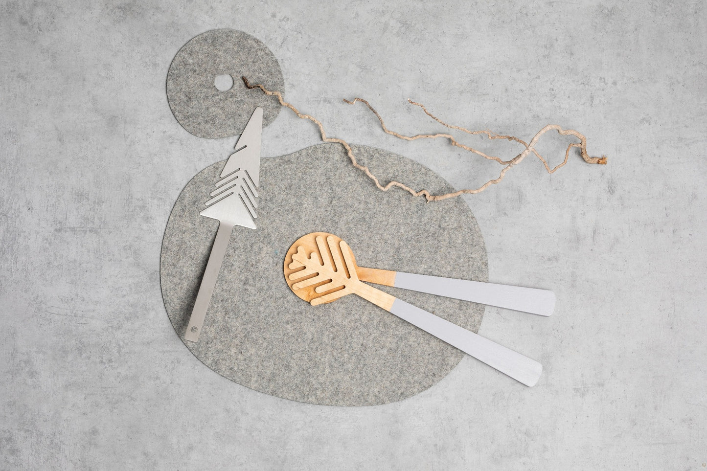 FURUNÅL salatbestikk i bjørketre