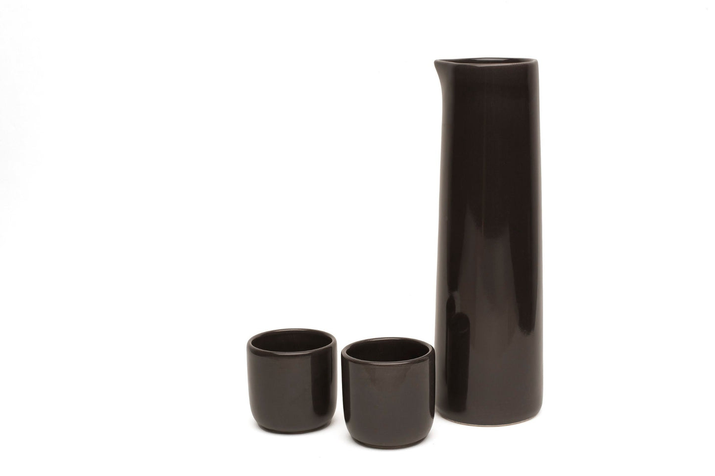 FUGL karaffel med 2 kopper (svart)