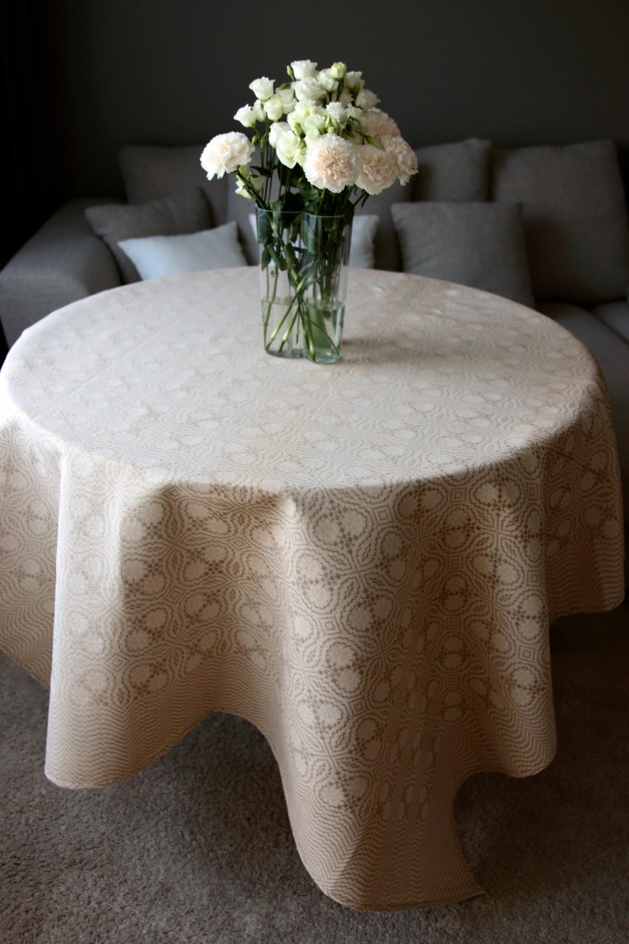 100 % lin firkantet linduk i GULL linfarge