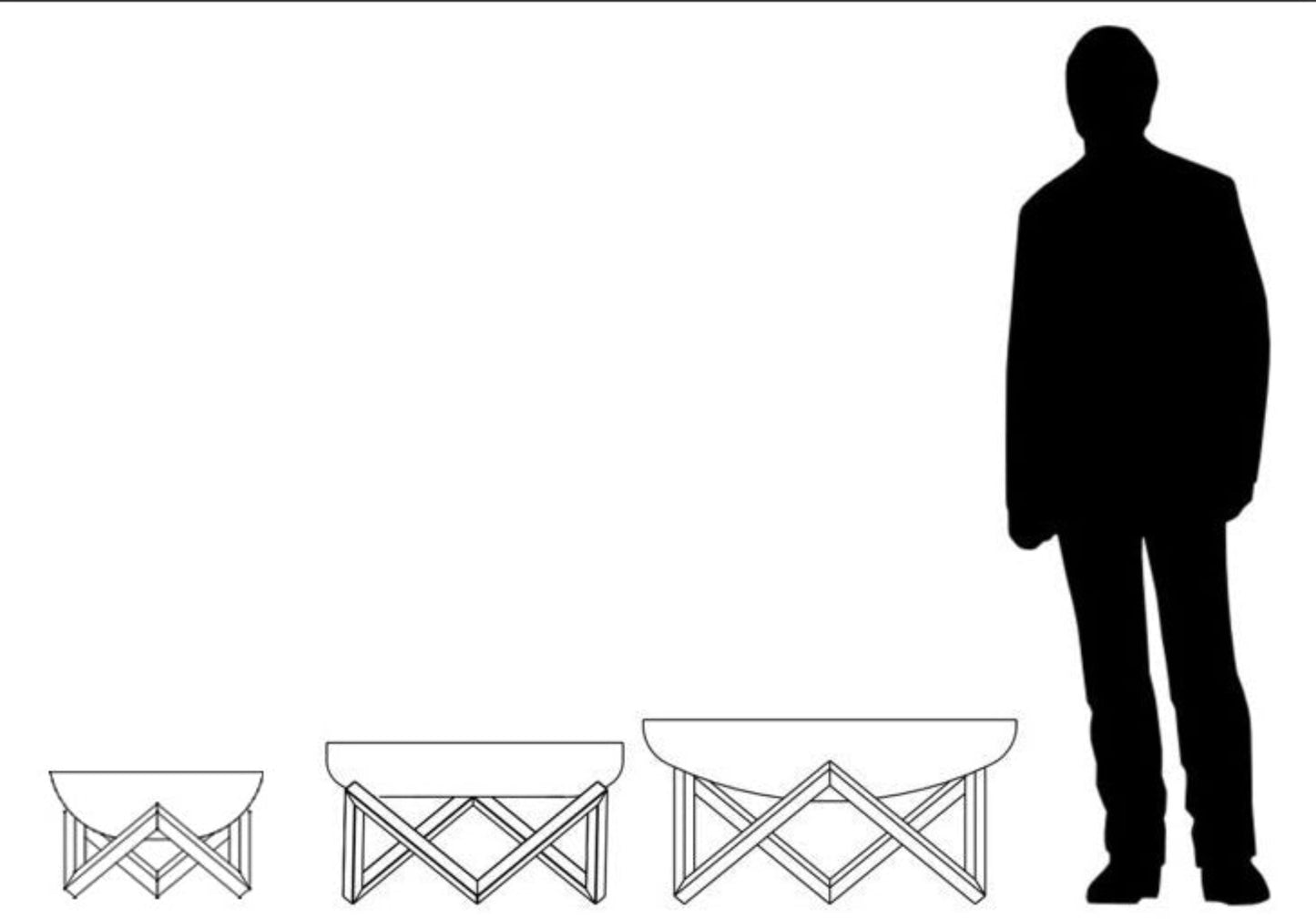 Yanartas bålpanne laget av 3,2 mm stål. Beina - rustfritt stål. Størrelse S, M, L (45, 63, 79 cm).