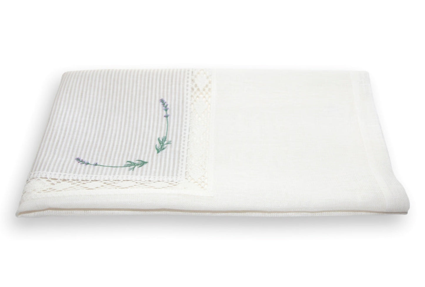 LAVENDEL stripete linduk (hvit)