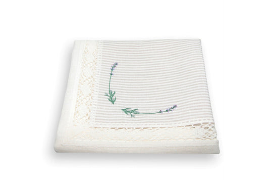 LAVENDEL stripete linduk (hvit)