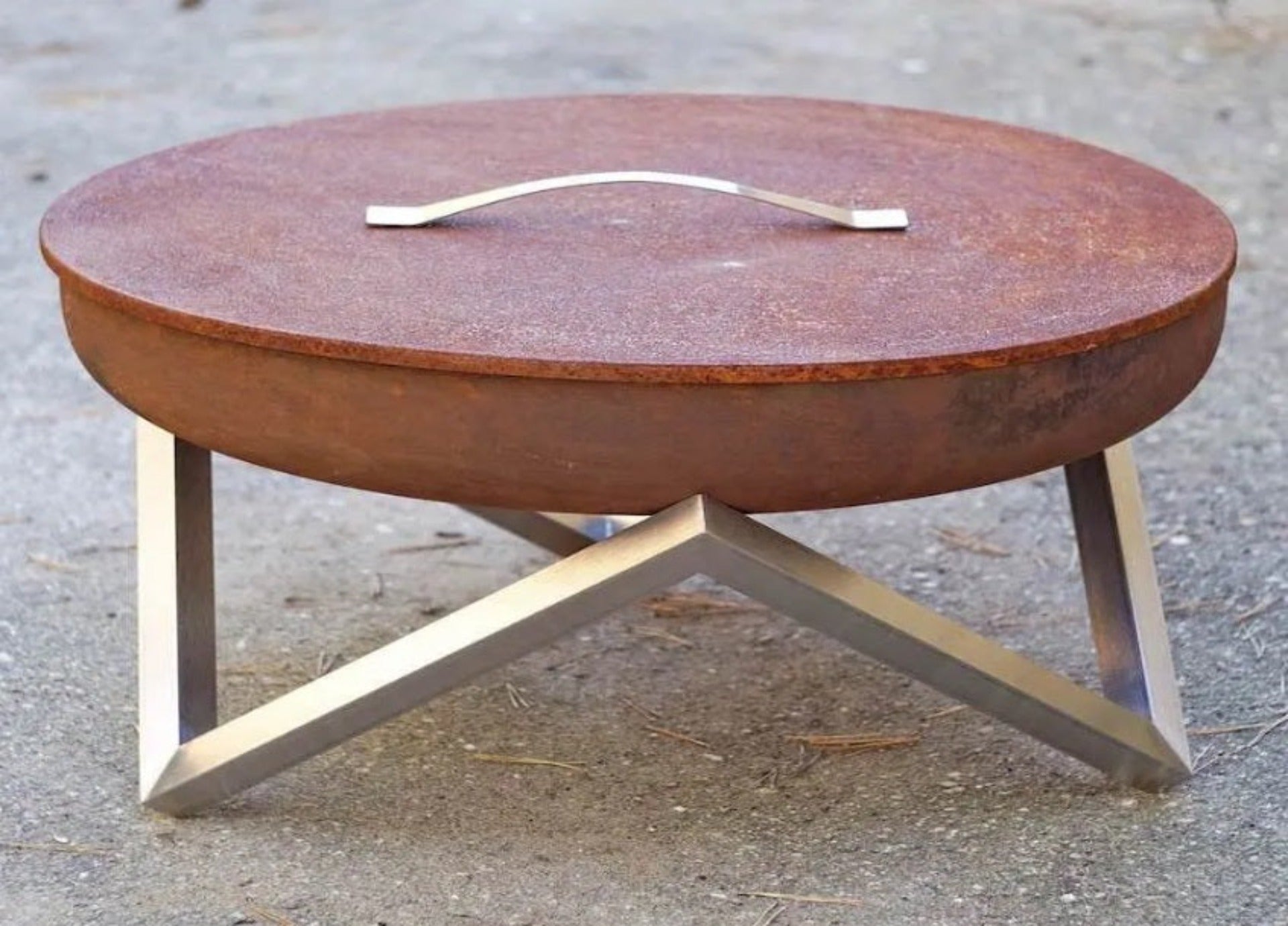 Lokk til bålpanner i rustende stål, diameter 79 cm