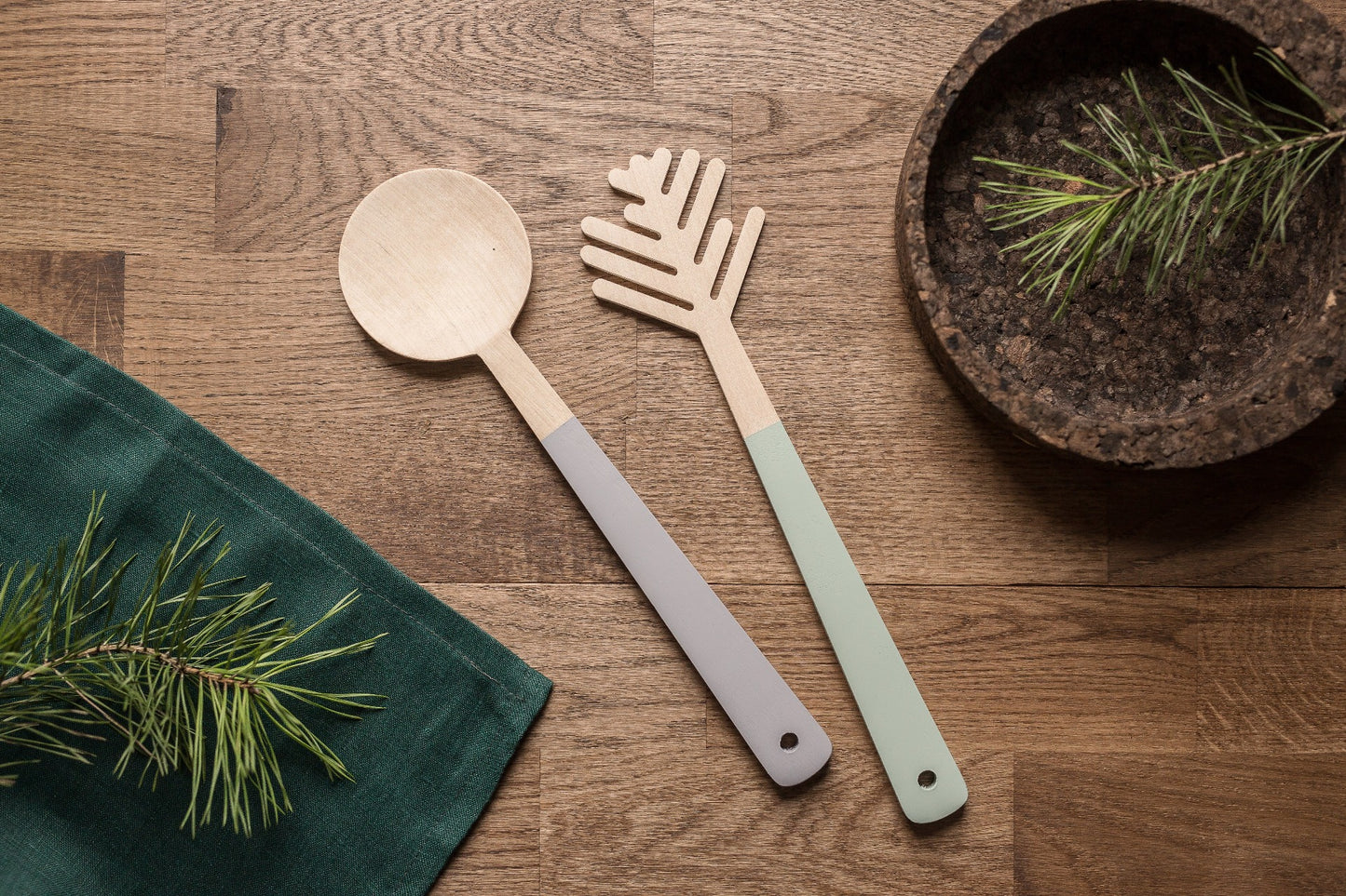 FURUNÅL salatbestikk i bjørketre