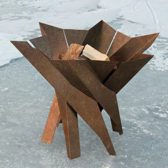 PHOENIX FLOWER bålpanne i rustende stål