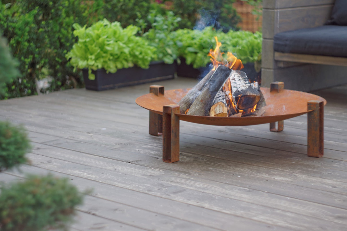 PLATÅ bålpanne i rustende stål, diameter 79 cm