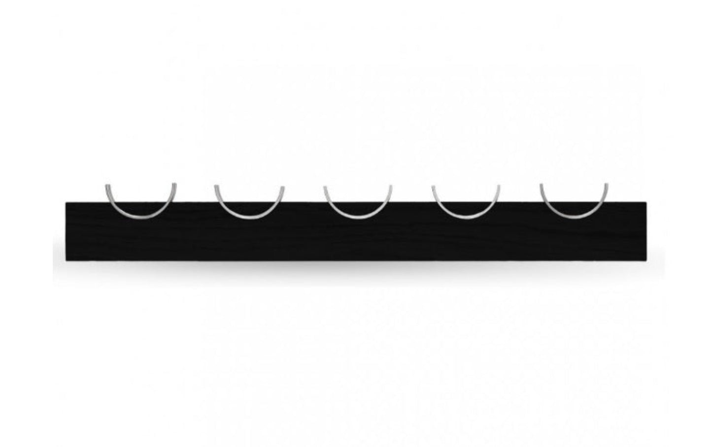 HJORT knaggrekke i rustfritt stål med 10 knagger, svartmalt eiketre