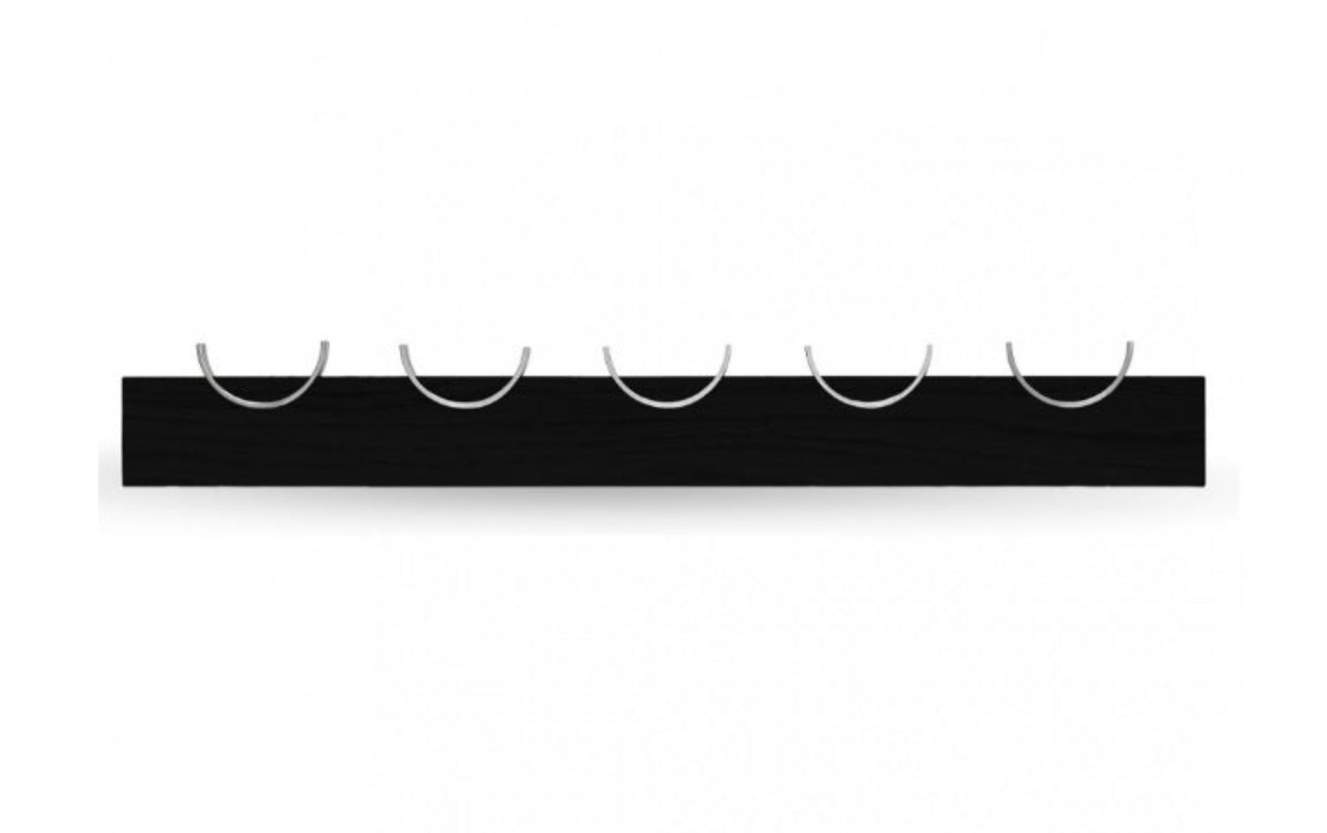 HJORT knaggrekke i rustfritt stål med 10 knagger, svartmalt eiketre