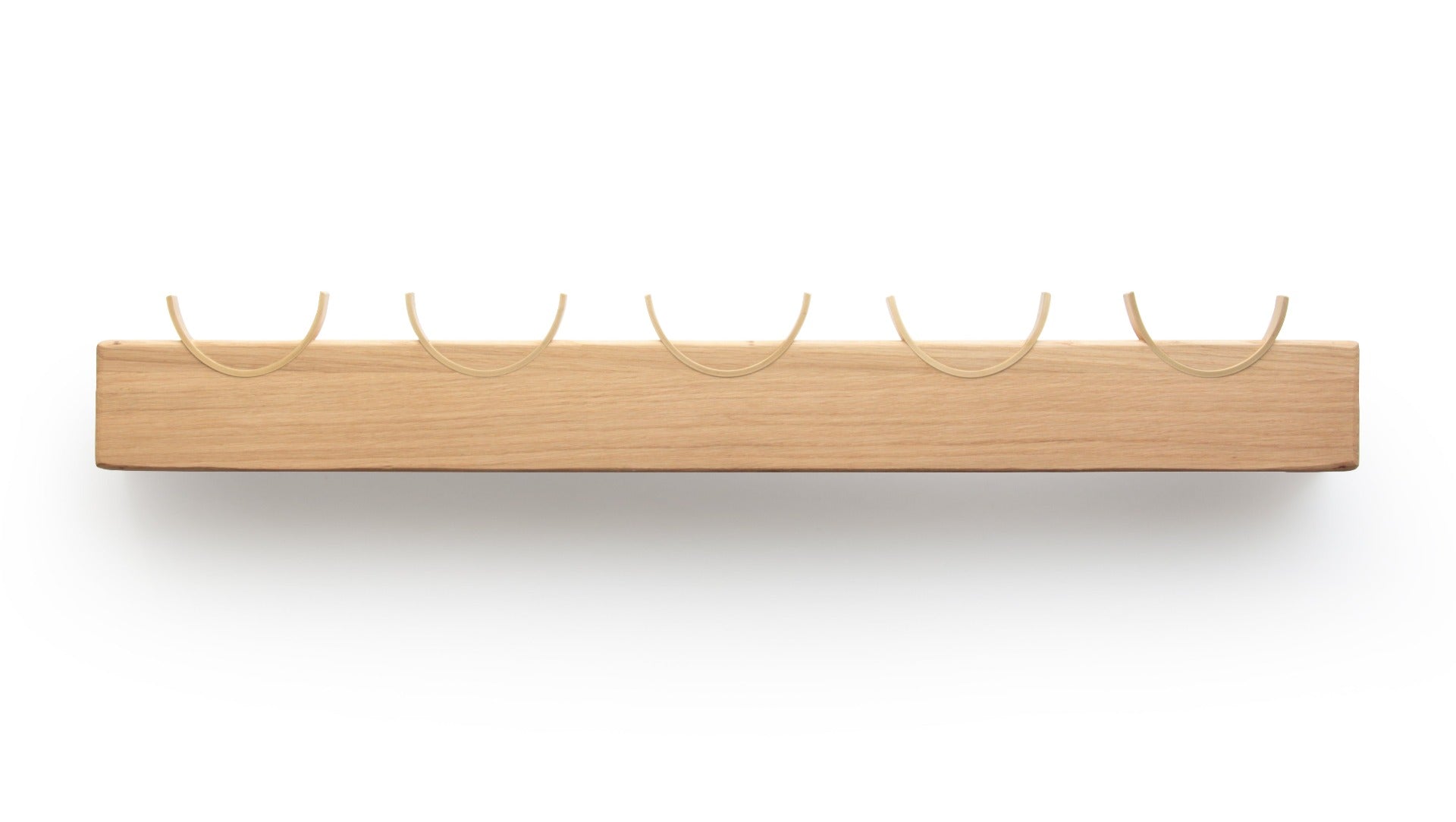 HJORT knaggrekke i messing med 10 knagger