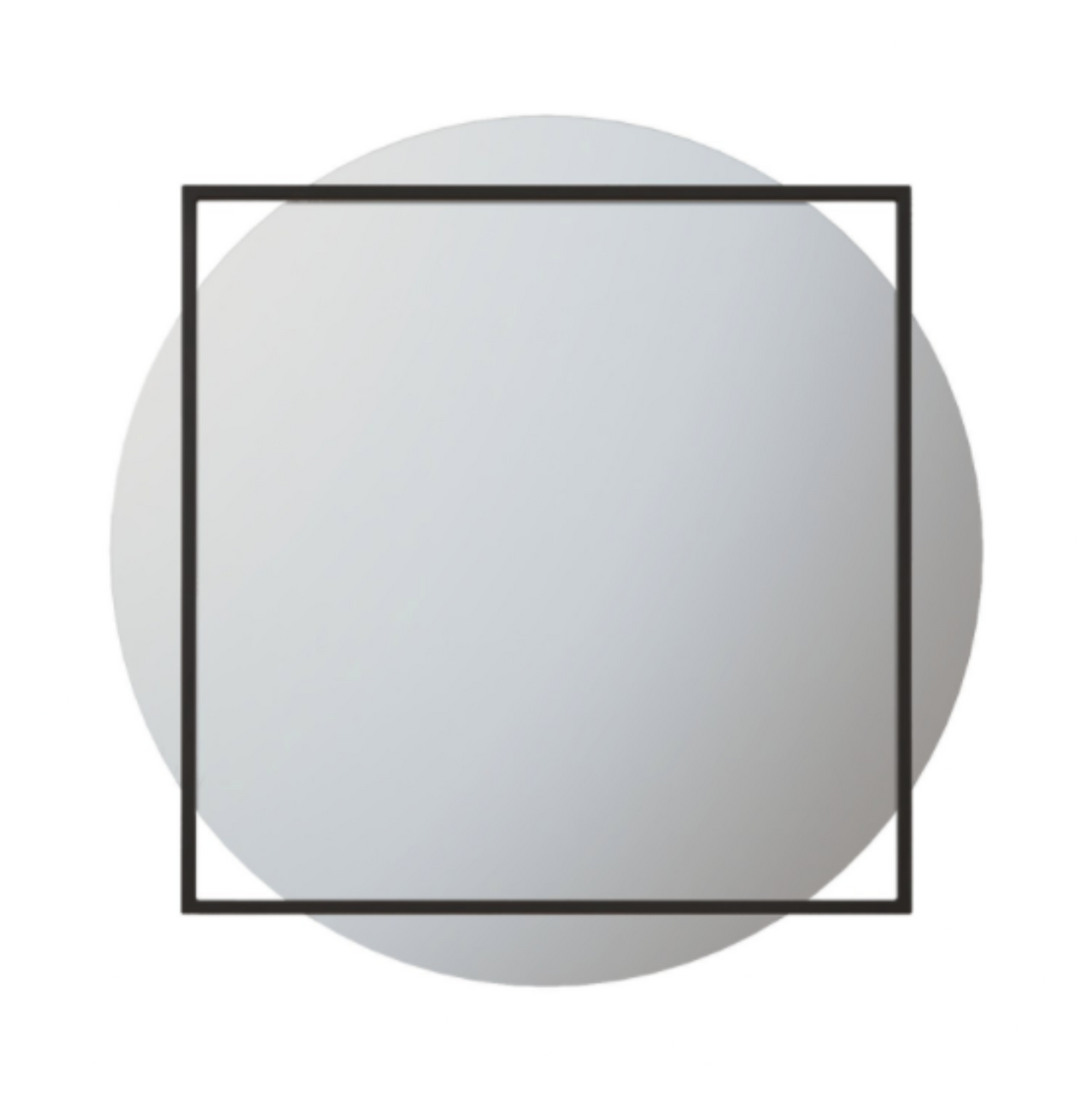 ILLUSJON veggspeil innrammet i en minimalistisk svart metallramme