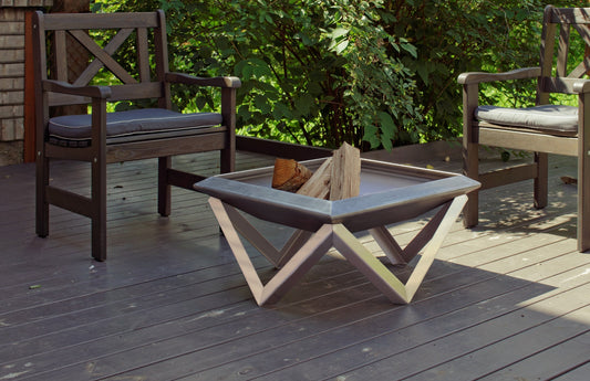 DIA solid firkantet bålpanne med rustfritt beina