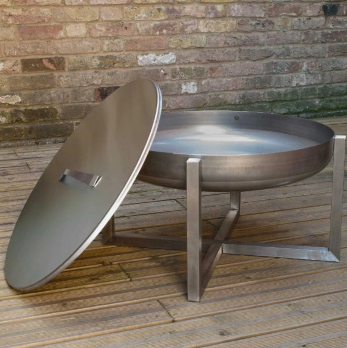 Lokk til bålpanner i rustfritt stål, diameter 79 cm
