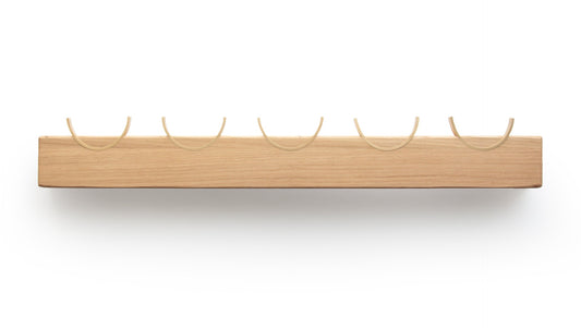 HJORT knaggrekke i messing med 10 knagger